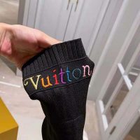 Louis Vuitton LV Women Silhouette Ankle Boot with Rainbow-Colored Vuitton Signature-Black (1)