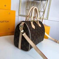 Louis Vuitton LV Women Speedy 25 Bag in Monogram Coated Canvas-Brown (1)