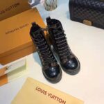 Louis Vuitton LV Women Star Trail Ankle Boot in Black Calf Leather with Monogram Canvas-Brown – Image 12