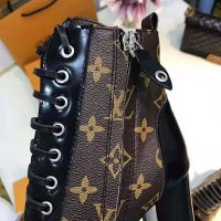 Louis Vuitton LV Women Star Trail Ankle Boot in Black Calf Leather with Monogram Canvas-Brown (1)