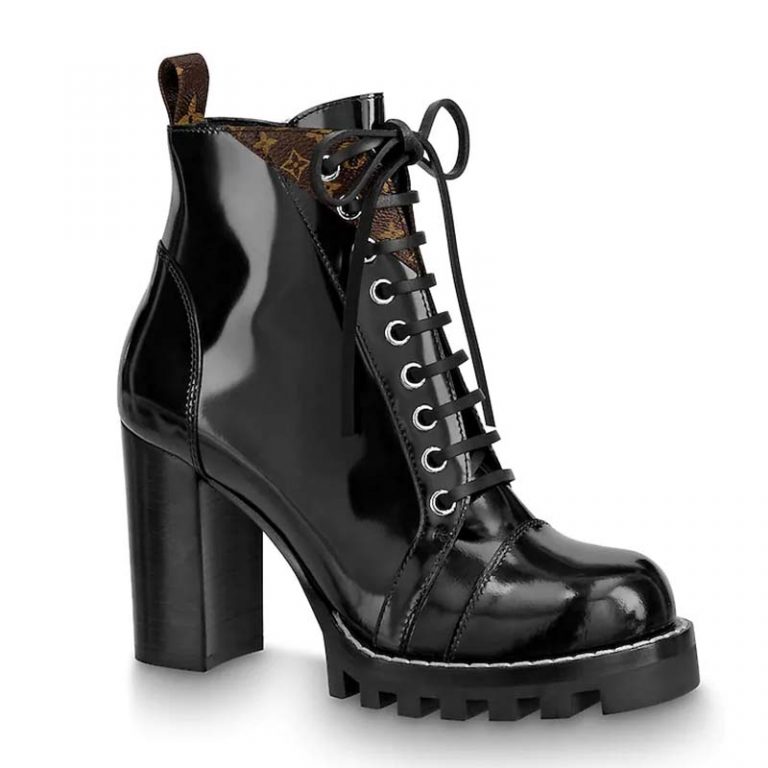 louis vuitton black boot heels