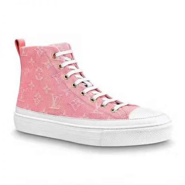 Louis Vuitton LV Women Stellar Sneaker Boot in Pink Monogram Denim (1)