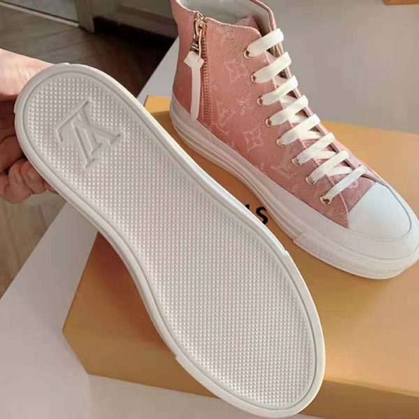 Louis Vuitton LV Women Stellar Sneaker Boot in Pink Monogram Denim (11)