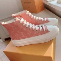 Louis Vuitton LV Women Stellar Sneaker Boot in Pink Monogram Denim (1)