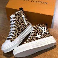 Louis Vuitton LV Women Stellar Sneaker Boot in Pony-Styled Calf Leather-Brown (1)