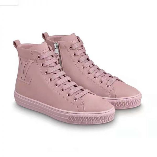 Louis Vuitton LV Women Stellar Sneaker Boot in Soft Pink Calfskin Leather (1)