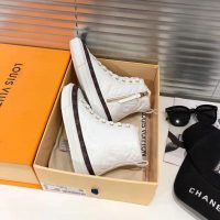 Louis Vuitton LV Women Stellar Sneaker Boot in Soft White Calfskin Leather (1)