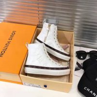 Louis Vuitton LV Women Stellar Sneaker Boot in Soft White Calfskin Leather (1)