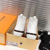 Louis Vuitton LV Women Stellar Sneaker Boot in Soft White Calfskin Leather (1)