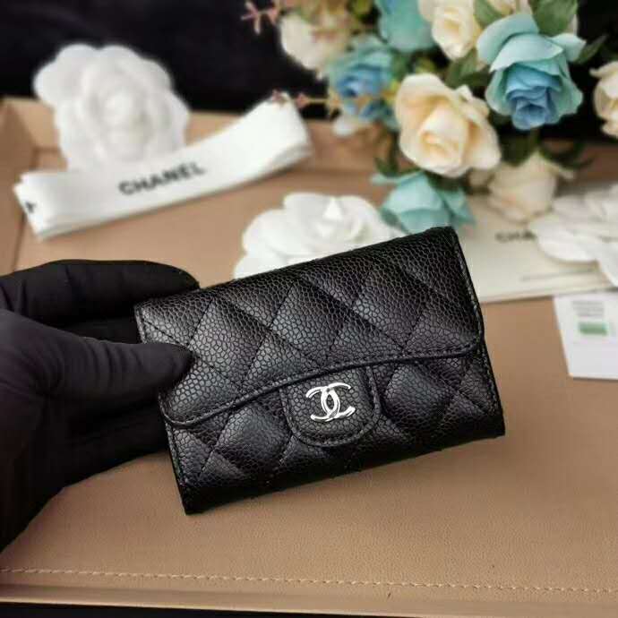 CHANEL Classic Long Zipped Wallet Grained Calfskin & Gold-Tone Metal. Black  - AP1927Y33352C3906 - Small leather goods