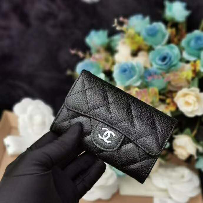 CHANEL Classic Card Holder, Caviar Leather (Grained Calfskin) with