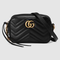 Gucci GG Women GG Marmont Matelassé Mini Bag in Matelassé Chevron Leather Double G-Pink
