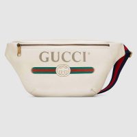 Gucci GG Men Gucci Print Leather Belt Bag in Leather with Gucci Vintage Logo-Red