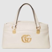 Gucci GG Women Arli Large Top Handle Bag With Gold-Toned Double G Metal Hardware-Maroon