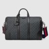 Gucci GG Men GG Black Carry-On Duffle in BlackGrey Soft GG Supreme