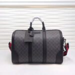 Gucci GG Men GG Black Carry-On Duffle in Black/Grey Soft GG Supreme - immagine 2