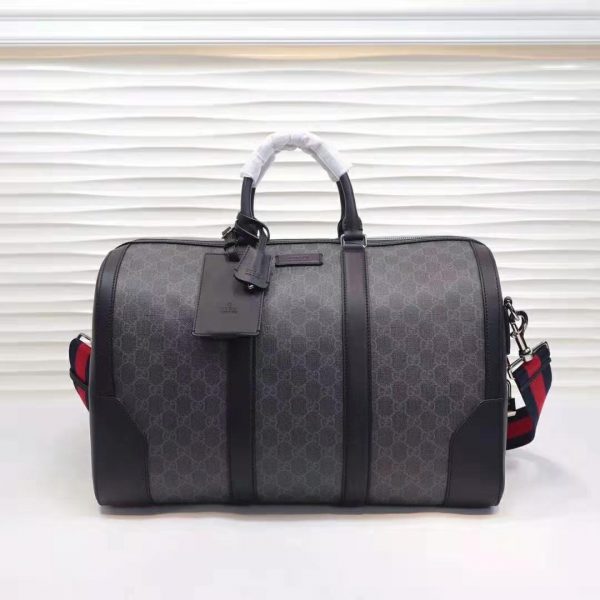 Gucci GG Men GG Black Carry-On Duffle in BlackGrey Soft GG Supreme (2)