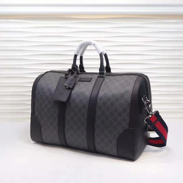 Gucci GG Men GG Black Carry-On Duffle in BlackGrey Soft GG Supreme (3)