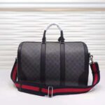 Gucci GG Men GG Black Carry-On Duffle in Black/Grey Soft GG Supreme - immagine 4