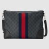 Gucci GG Men GG Black Messenger in BlackGrey GG Supreme Canvas