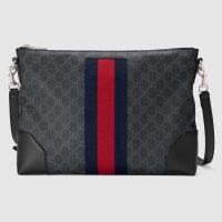 Gucci GG Men GG Black Messenger in BlackGrey GG Supreme Canvas (1)