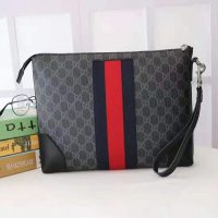 Gucci GG Men GG Black Messenger in BlackGrey GG Supreme Canvas (1)