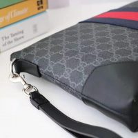 Gucci GG Men GG Black Messenger in BlackGrey GG Supreme Canvas (1)