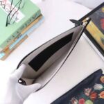 Gucci GG Men Gucci Bestiary Pouch with Kingsnake in Black/Grey GG Supreme Canvas - Imagen 9