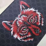 Gucci GG Men Gucci Bestiary Pouch with Wolf in Black and Grey GG Supreme Canvas - Image 7