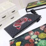 Gucci GG Men Gucci Bestiary Pouch with Wolf in Black and Grey GG Supreme Canvas - Image 5