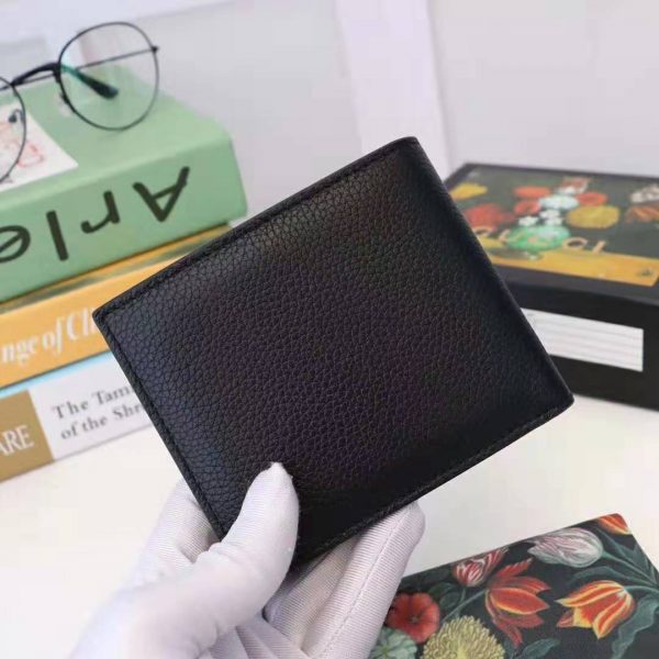 Gucci GG Men Gucci Print Leather Bi-Fold Wallet in Black Leather (3)