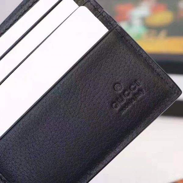 Gucci GG Men Gucci Print Leather Bi-Fold Wallet in Black Leather (7)