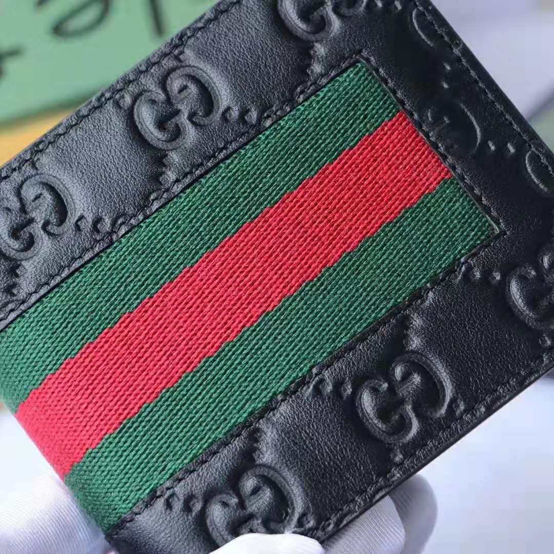 gucci #men #wallet Gucci man short wallet GG buckle black leather