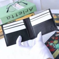 Gucci GG Men Gucci Stripe Leather Wallet in Black Leather (1)