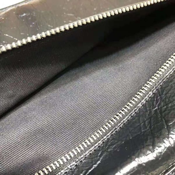 Gucci GG Men Medium Soft Leather Messenger Bag in Soft Black Leather (10)