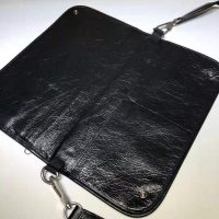 Gucci GG Men Medium Soft Leather Messenger Bag in Soft Black Leather (1)
