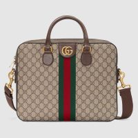 Gucci GG Men Ophidia GG Briefcase in BeigeEbony Soft GG Supreme Canvas (1)