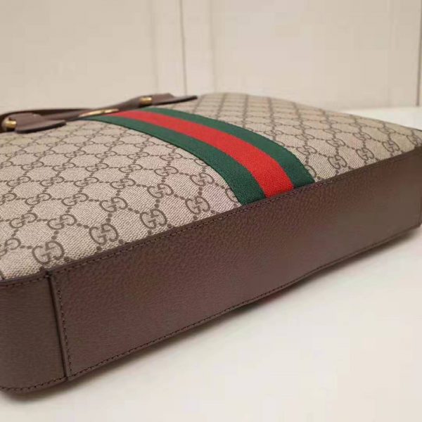 Gucci GG Men Ophidia GG Briefcase in BeigeEbony Soft GG Supreme Canvas (7)