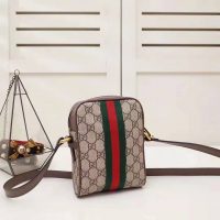 Gucci GG Men Ophidia GG Shoulder Bag in BeigeEbony GG Supreme Canvas (1)