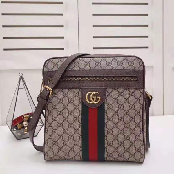 Gucci GG Men Ophidia GG Small Messenger Bag in Beige/Ebony Soft GG Supreme  Canvas - LULUX