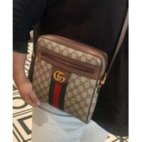 Gucci GG Men Ophidia GG Small Messenger Bag in BeigeEbony Soft GG Supreme Canvas (1)