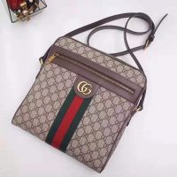 Gucci GG Men Ophidia GG Small Messenger Bag in BeigeEbony Soft GG Supreme Canvas (1)