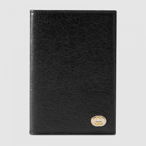 Gucci GG Men Soft Leather Passport Case in Black Soft Leather