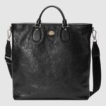 Sac fourre-tout Gucci GG en cuir souple noir pour homme