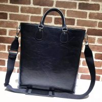 Gucci GG Men Soft Leather Tote in Black Soft Leather (1)