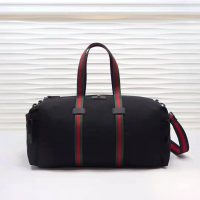 Gucci GG Men Technical Canvas Duffle in Black Technical Canvas (1)