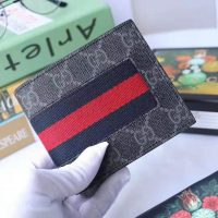 Gucci GG Men Web GG Supreme Web Wallet in BlackGrey GG Supreme Canvas (1)