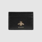 Gucci GG Unisex Animalier Läderplånbok i Svart Läder