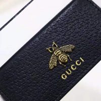 Gucci GG Unisex Animalier Leather Card Case in Black Leather