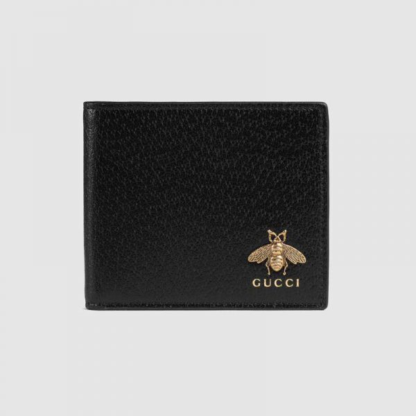 Gucci GG Unisex Animalier Leather Wallet in Black Leather (1)